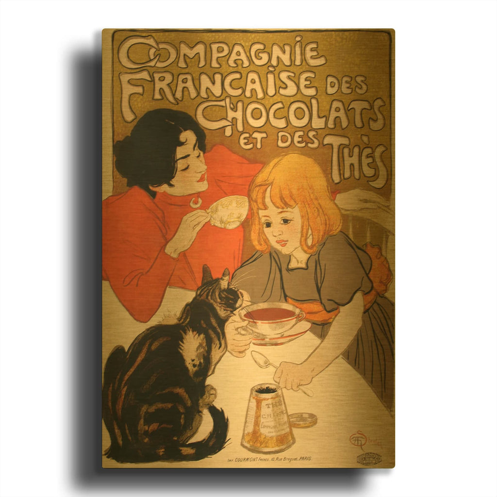 'Compagnie Chocolat' By Vintage Posters Gold Metal Wall Art