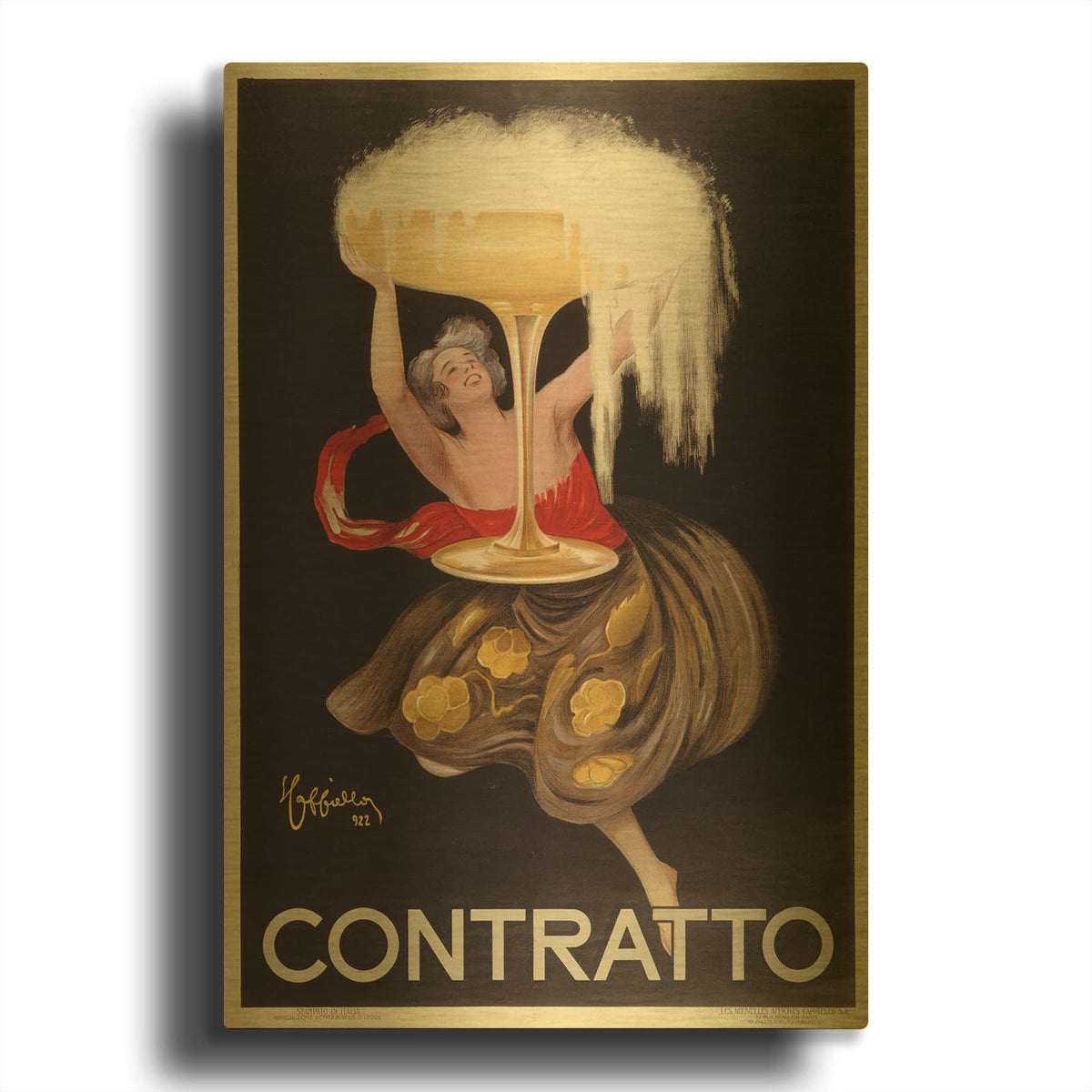 'Contratto' By Vintage Posters Gold Metal Wall Art
