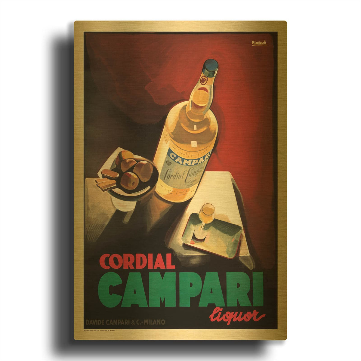 'Cordial Campari' By Vintage Posters Gold Metal Wall Art