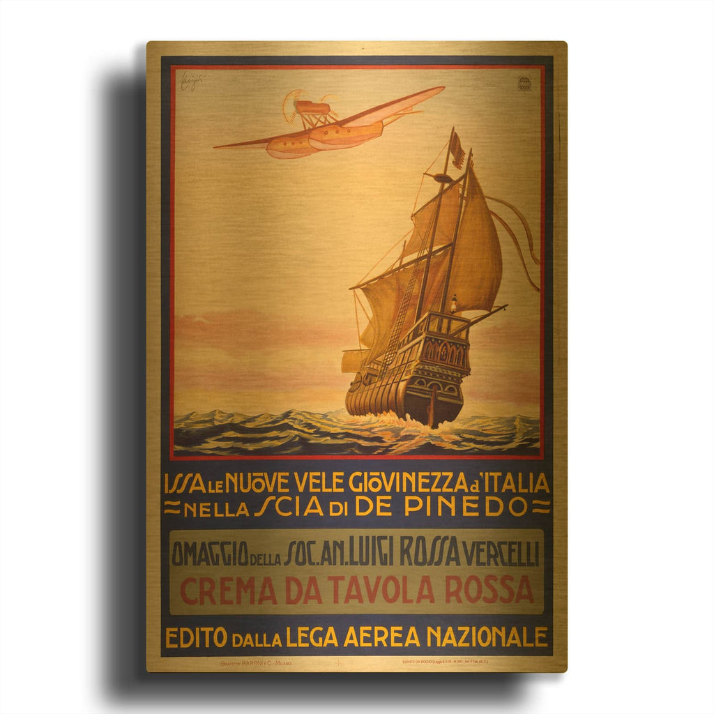 'Crema Da Tavolla Rossa' By Vintage Posters Gold Metal Wall Art