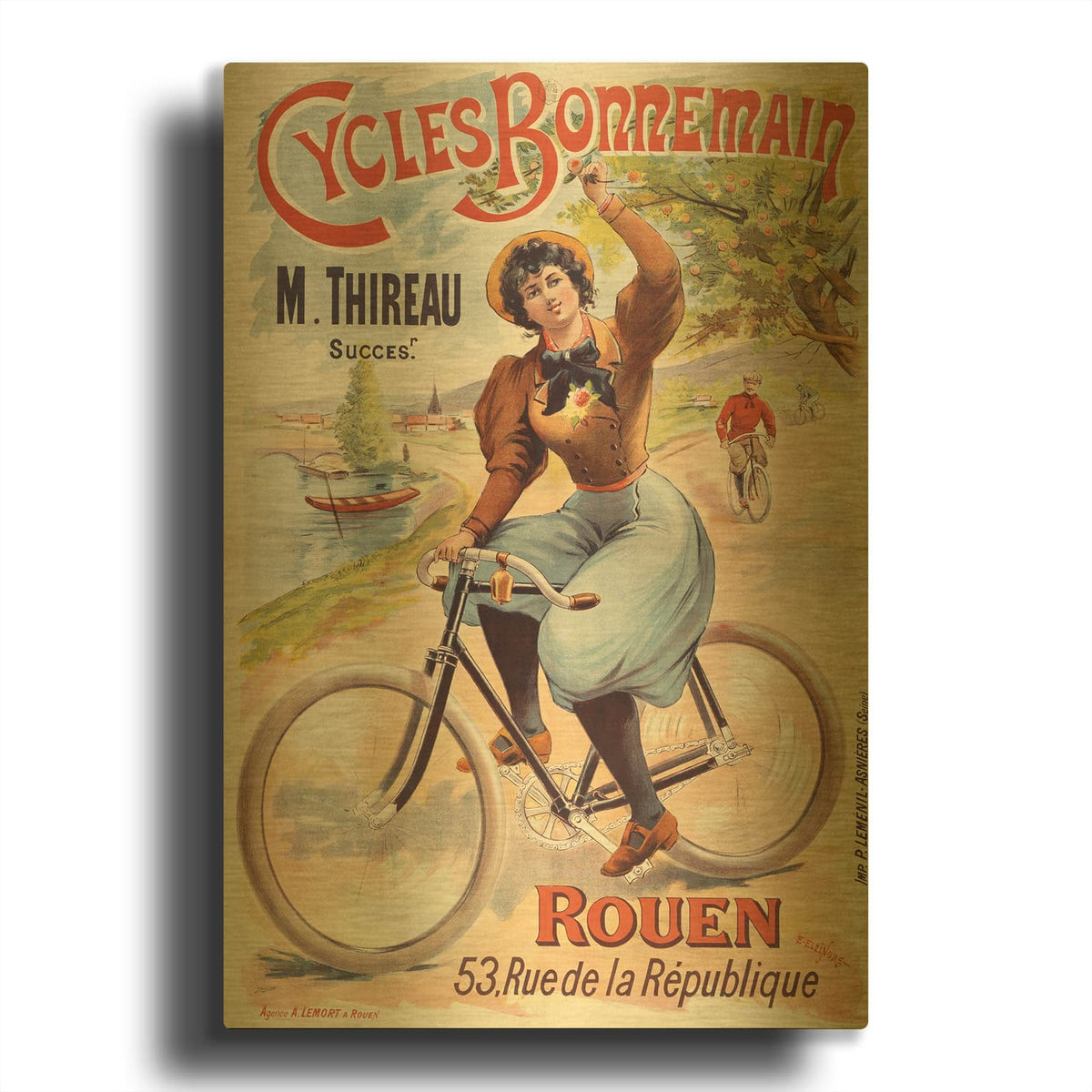 'Cycles Bonnemain' By Vintage Posters Gold Metal Wall Art