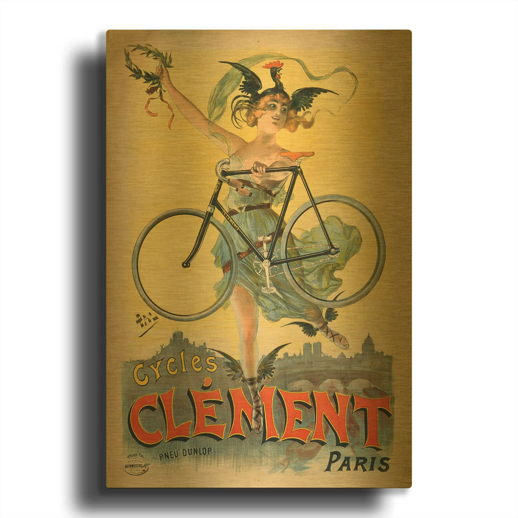 'Cycles Clement Paris' By Vintage Posters Gold Metal Wall Art