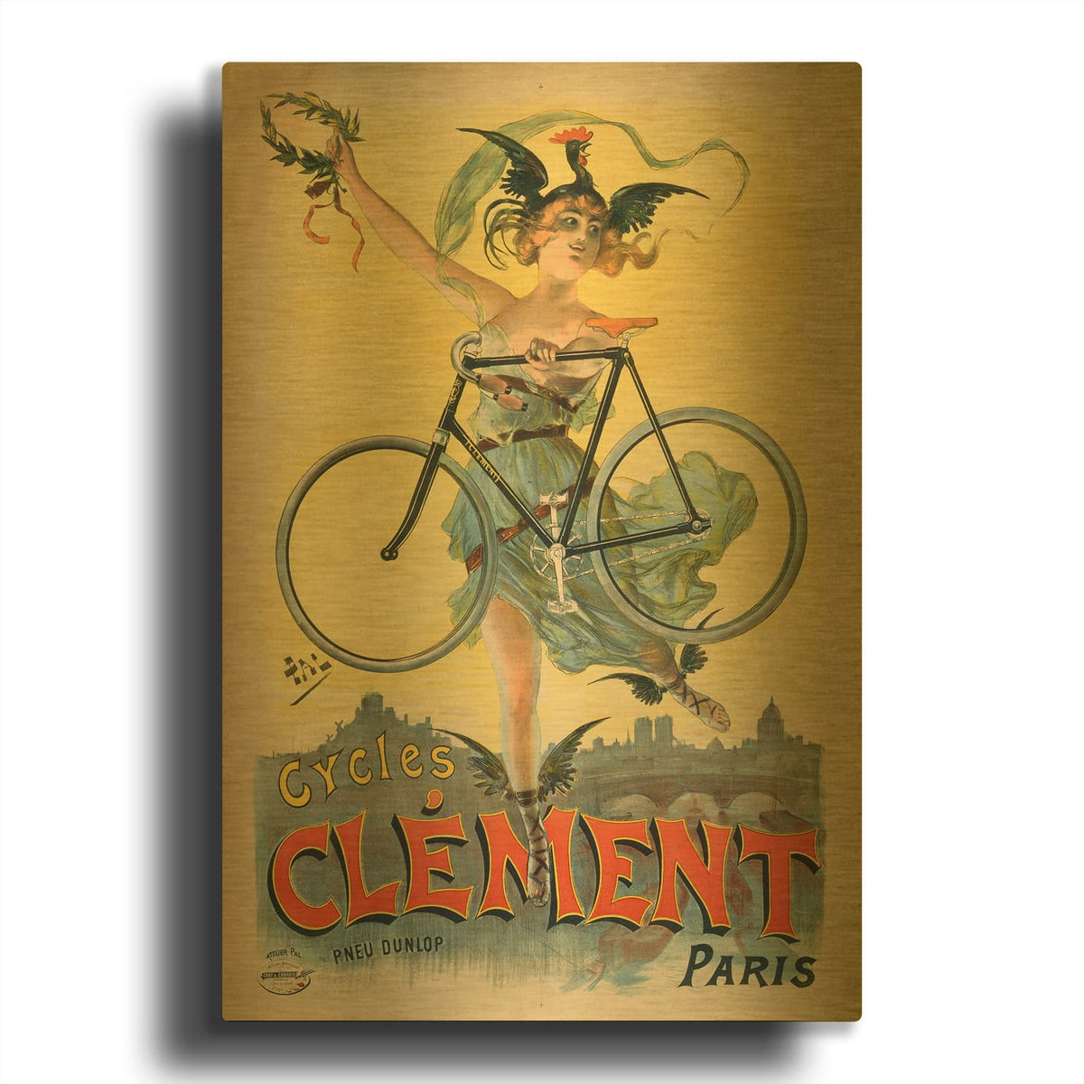 'Cycles Clement Paris' By Vintage Posters Gold Metal Wall Art