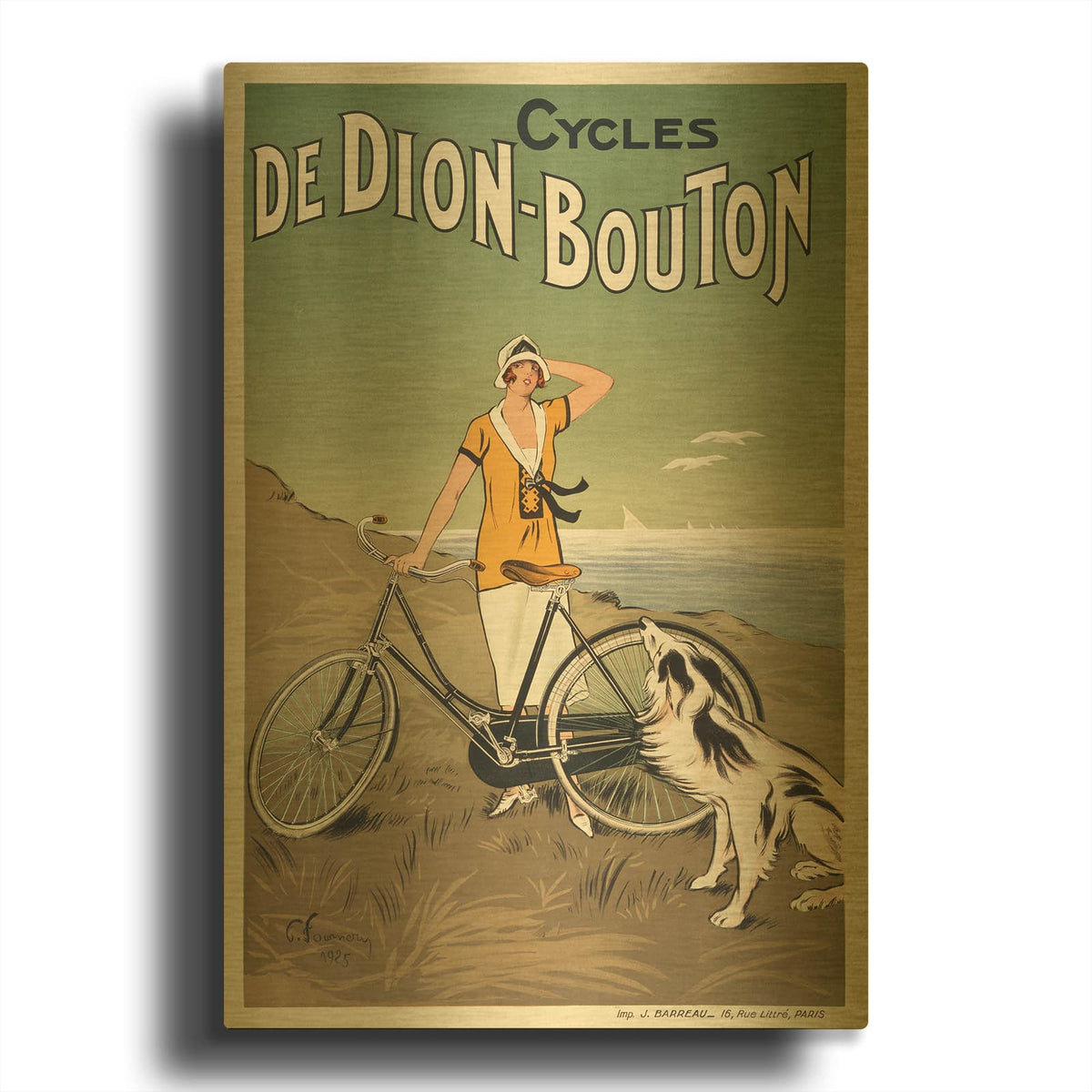 'Cycles De Dion-Bouton' By Vintage Posters Gold Metal Wall Art