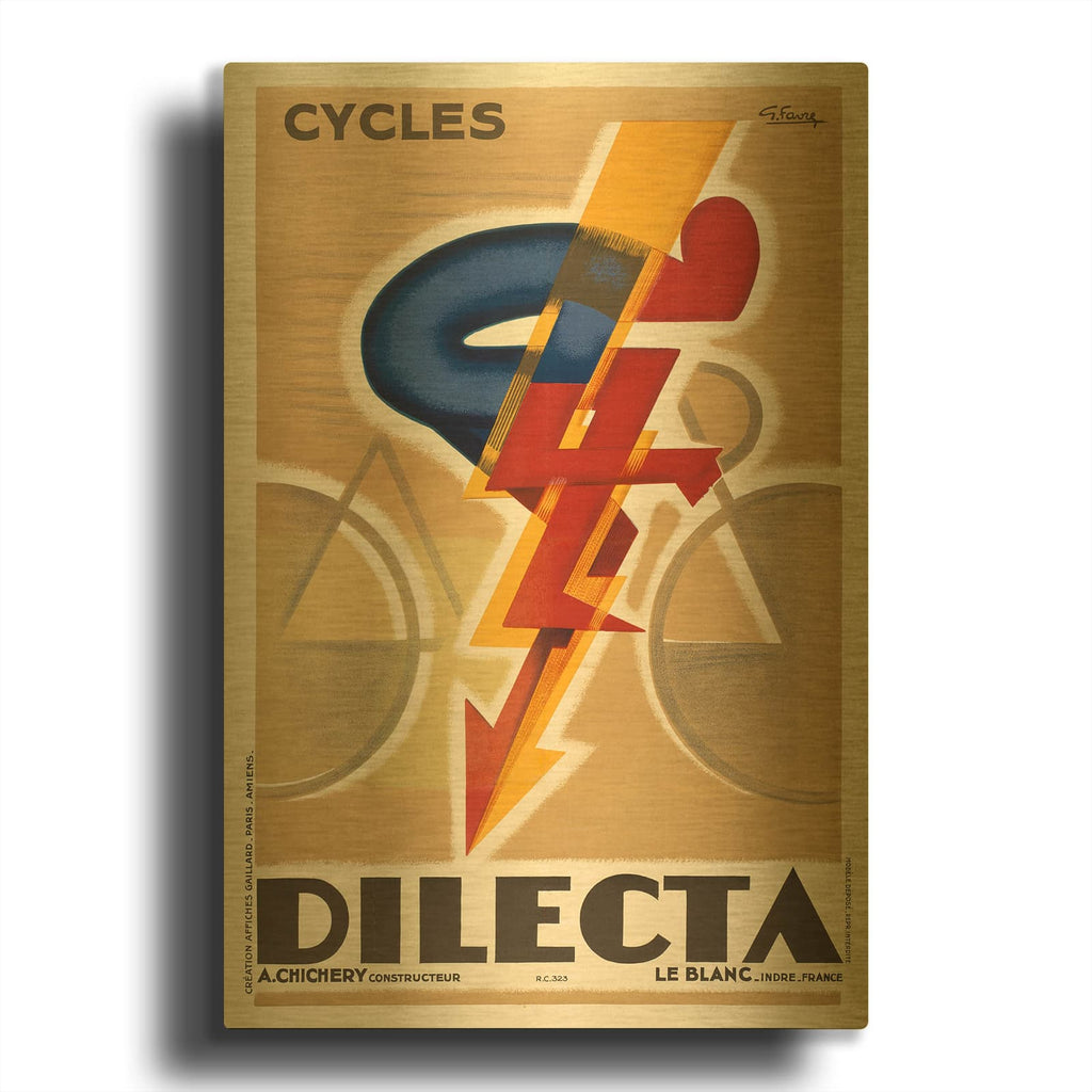 'Cycles Dilecta' By Vintage Posters Gold Metal Wall Art