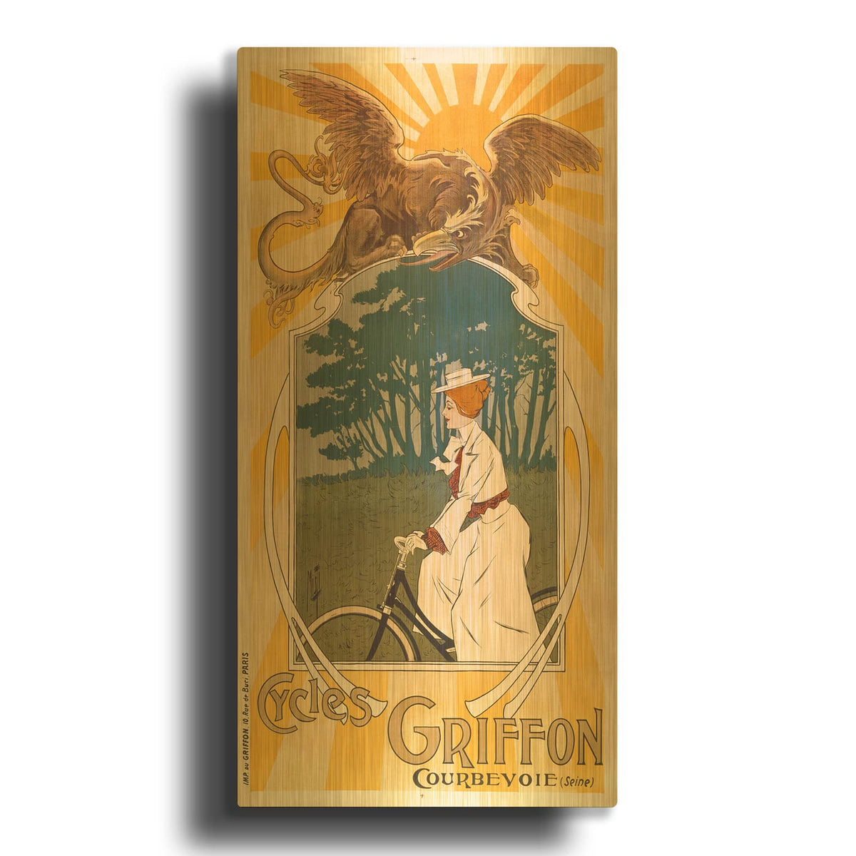'Cycles Griffon' By Vintage Posters Gold Metal Wall Art
