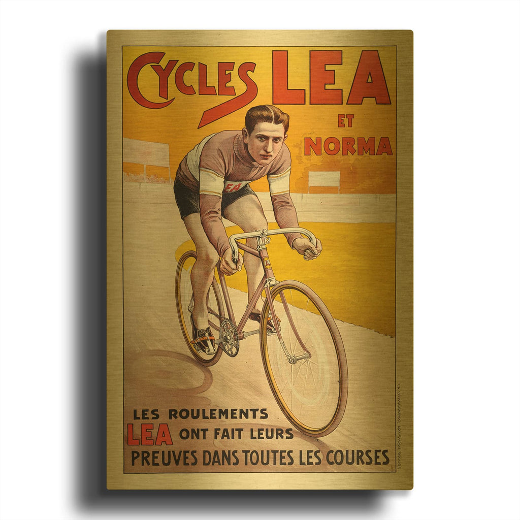 'Cycles Lea Et Norma' By Vintage Posters Gold Metal Wall Art