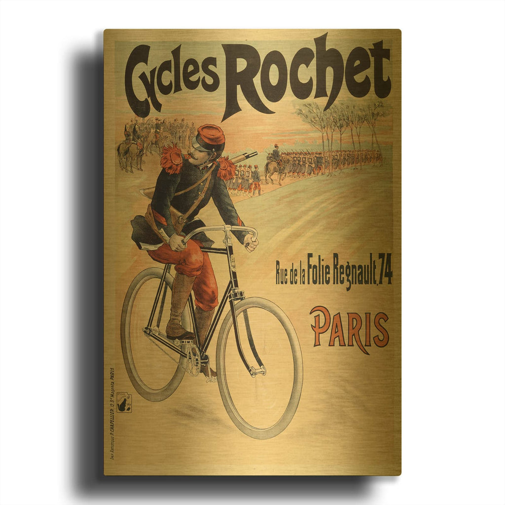 'Cycles Rochet' By Vintage Posters Gold Metal Wall Art