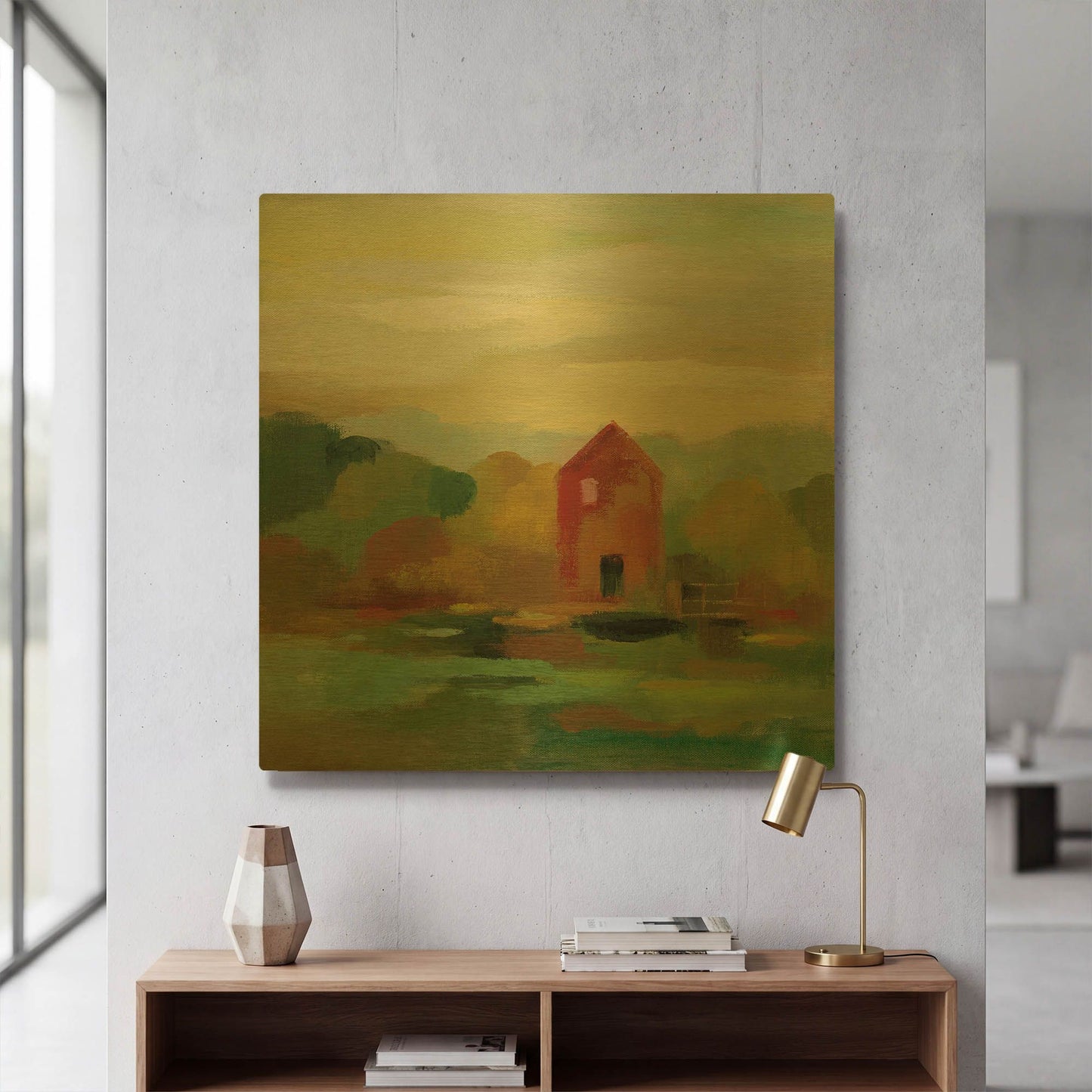 'October Farm II' By Silvia Vassileva Gold Metal Wall Art