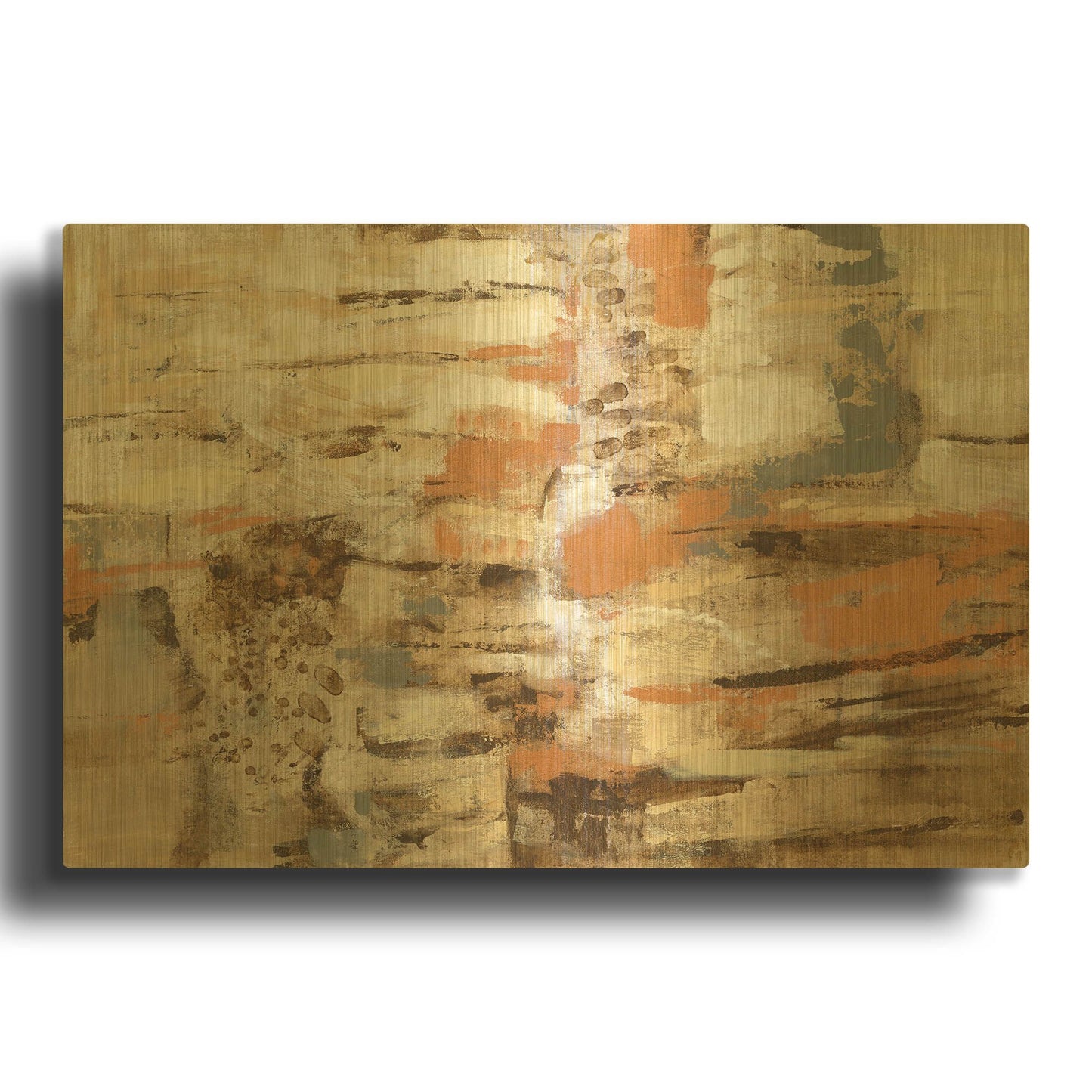 'Copper and Wood' By Silvia Vassileva Gold Metal Wall Art