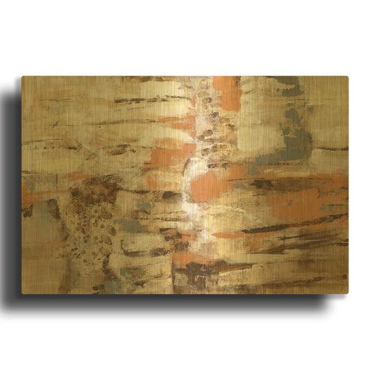 'Copper and Wood' By Silvia Vassileva Gold Metal Wall Art