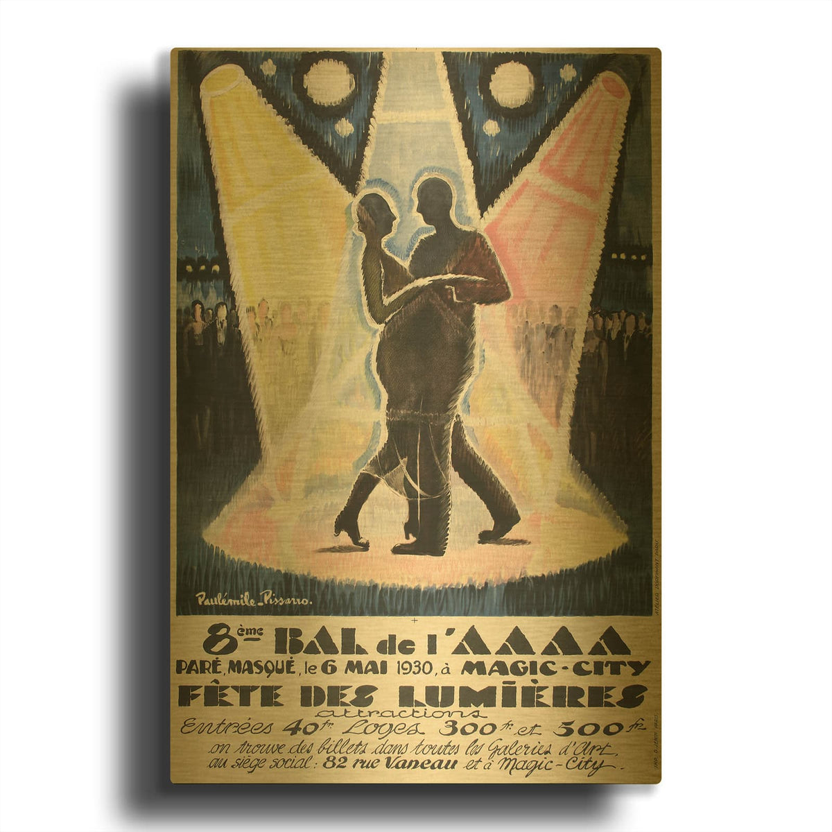 'Fete Des Lumieres' By Vintage Posters Gold Metal Wall Art