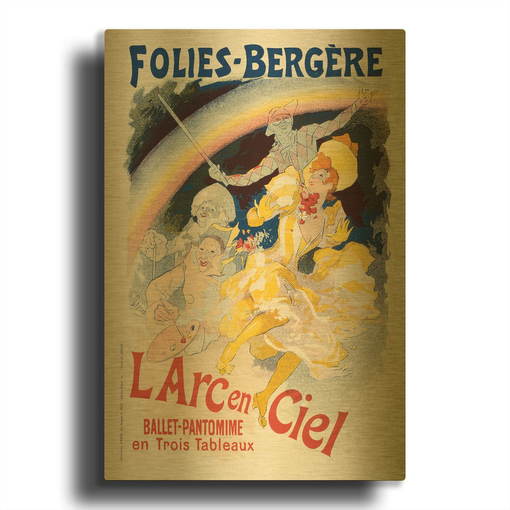 'Folies Bergere' By Vintage Posters Gold Metal Wall Art