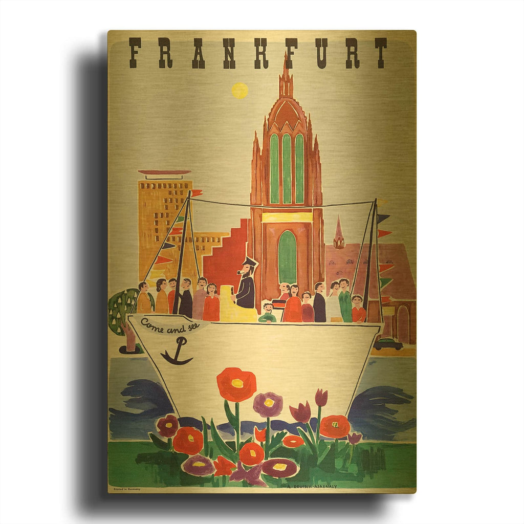 'Frankfurt Come And See 1951 A. Deutsch-Askenasy' By Vintage Posters Gold Metal Wall Art