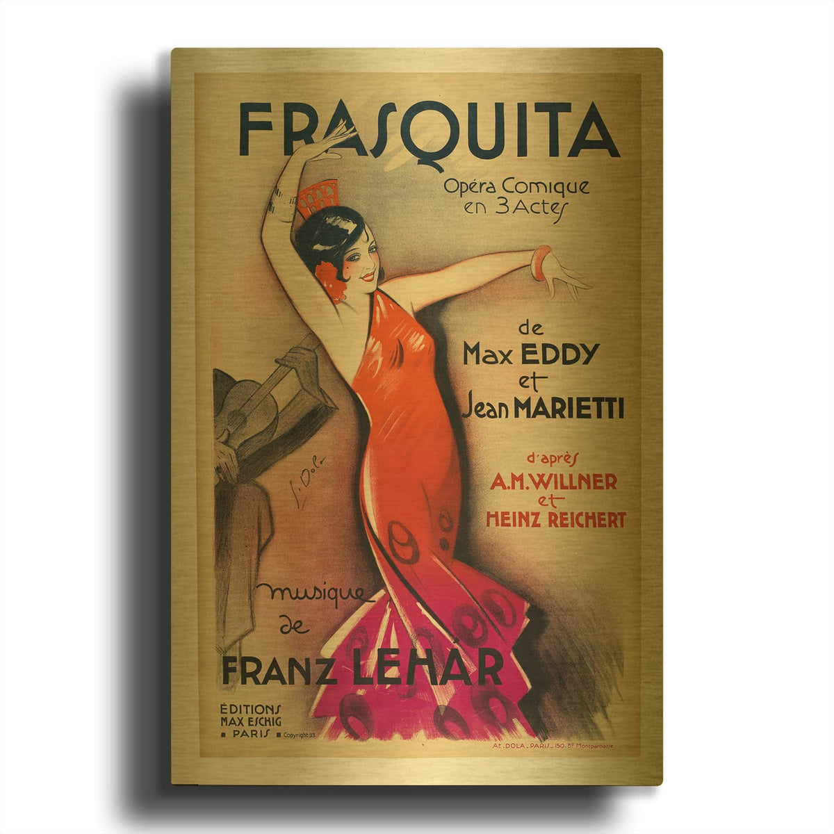 'Frasquita' By Vintage Posters Gold Metal Wall Art