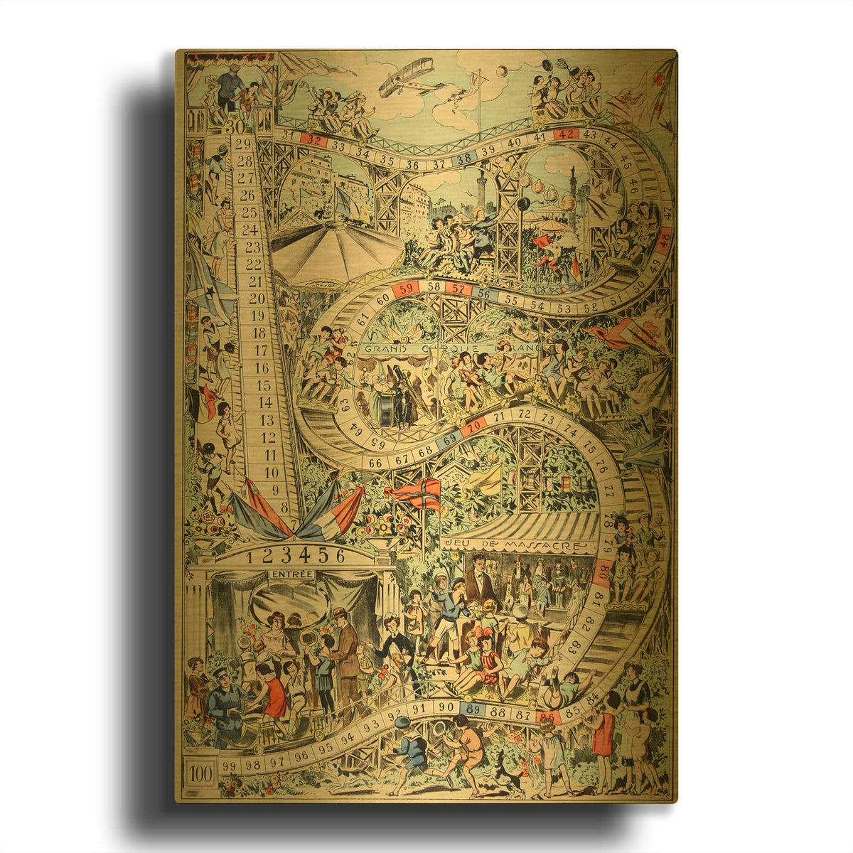 'Game Board' By Vintage Posters Gold Metal Wall Art