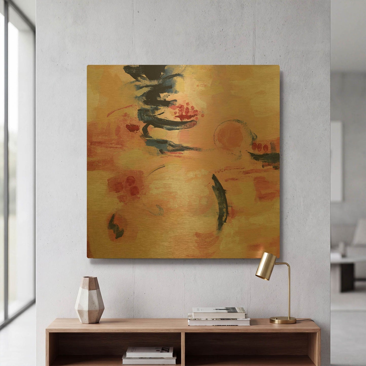 'Sakura I' By Silvia Vassileva Gold Metal Wall Art