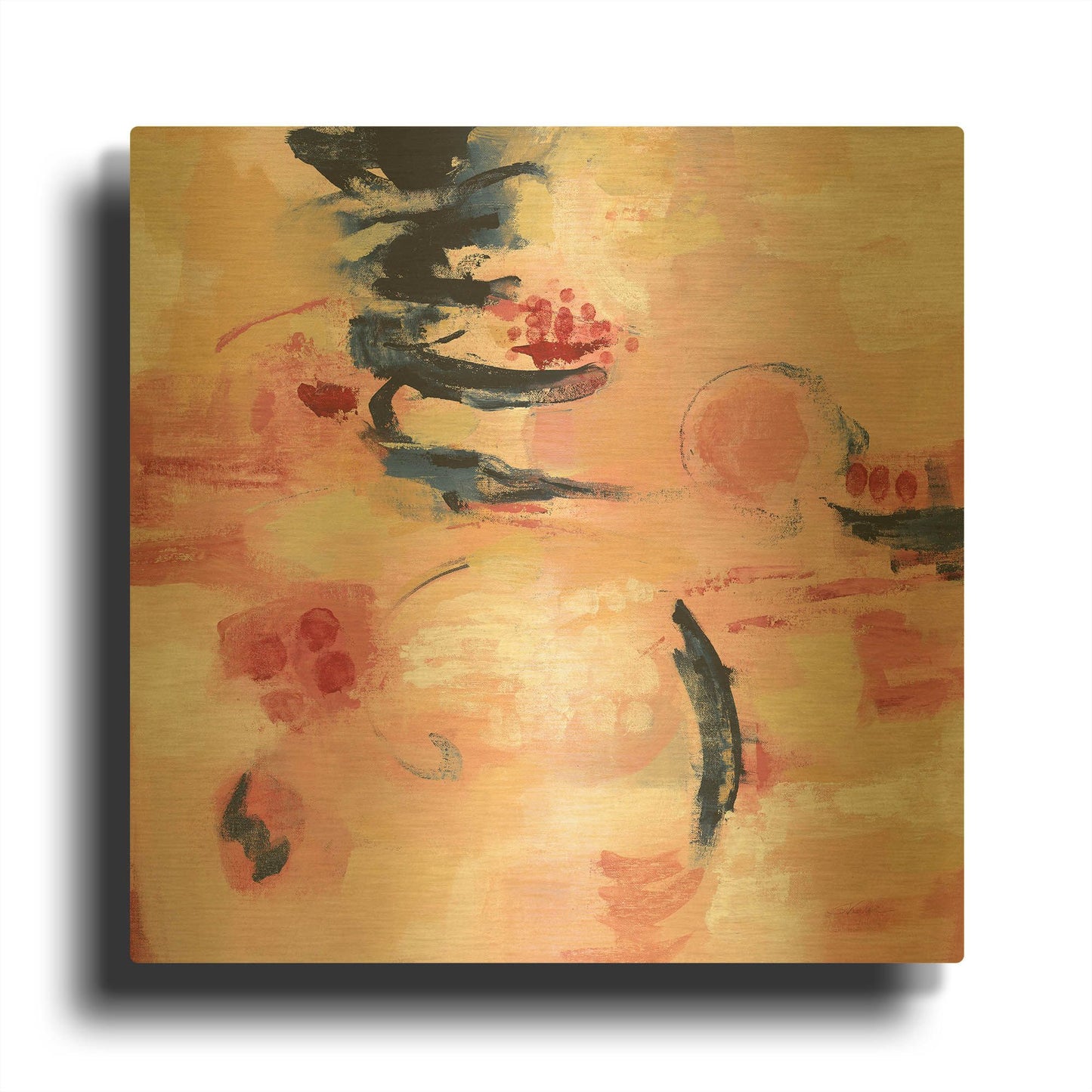 'Sakura I' By Silvia Vassileva Gold Metal Wall Art