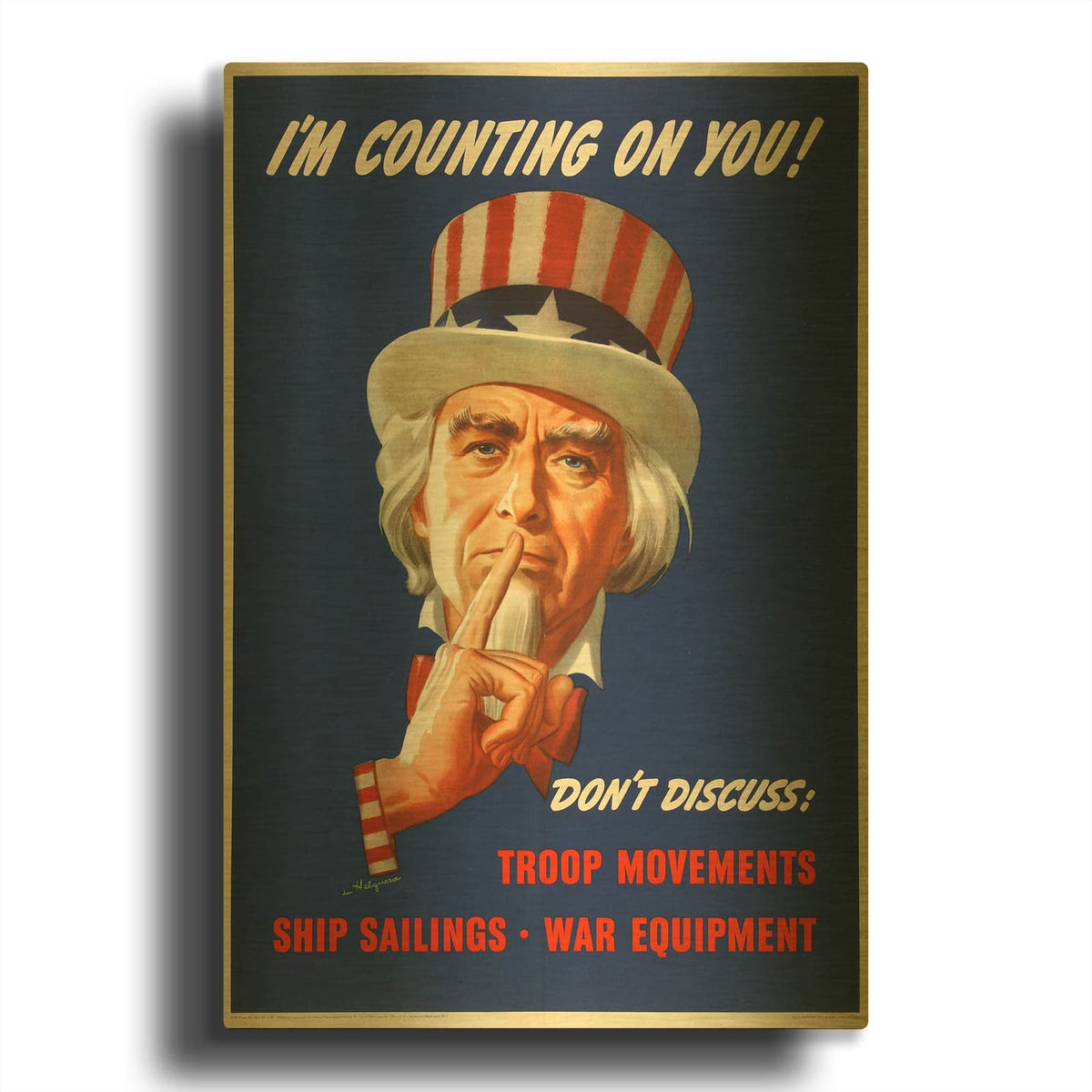 'I'm Counting On You 1943 Leon Helguera' By Vintage Posters Gold Metal Wall Art