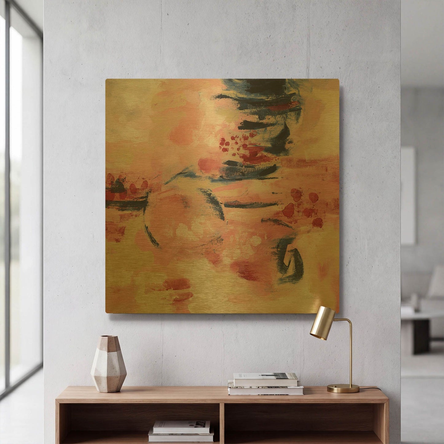 'Sakura II' By Silvia Vassileva Gold Metal Wall Art