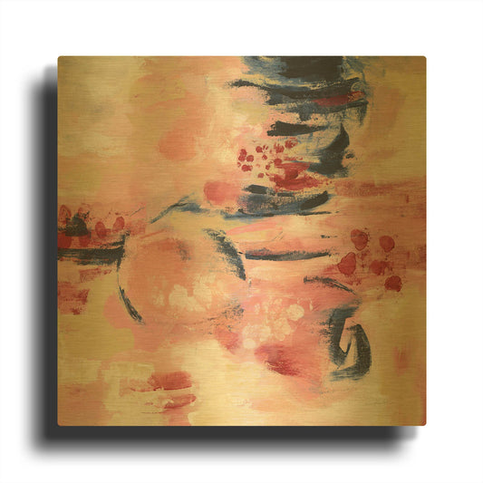 'Sakura II' By Silvia Vassileva Gold Metal Wall Art
