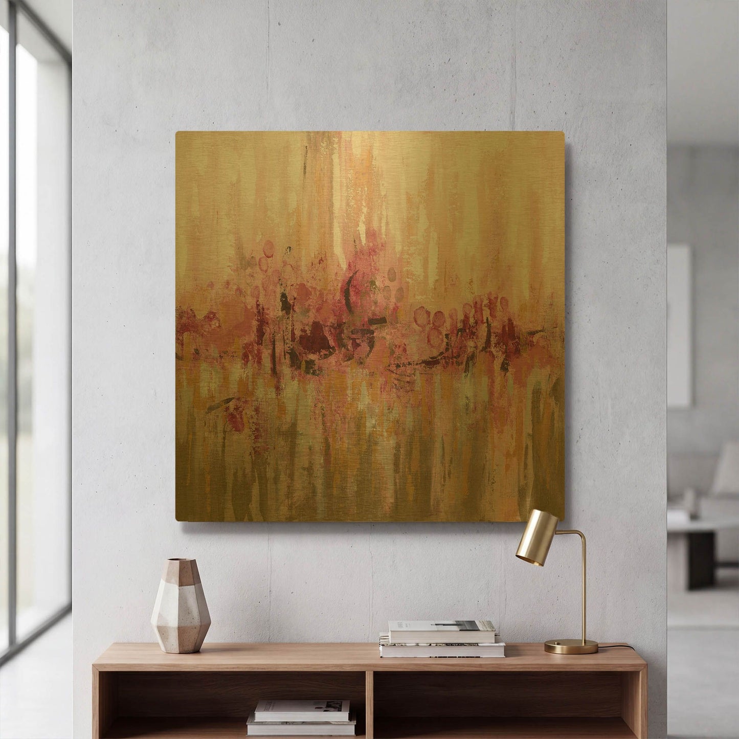 'Pink Reflections' By Silvia Vassileva Gold Metal Wall Art
