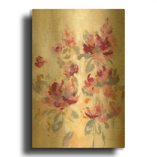 'Floral Reflections II' By Silvia Vassileva Gold Metal Wall Art