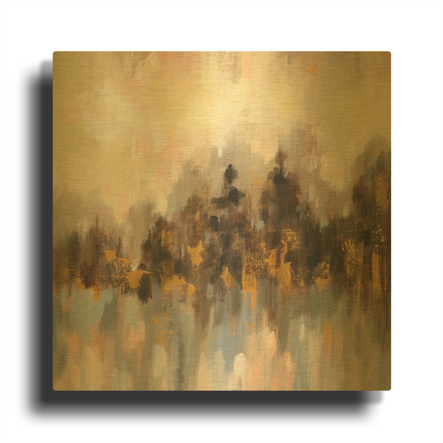 'Blushing Forest I' By Silvia Vassileva Gold Metal Wall Art