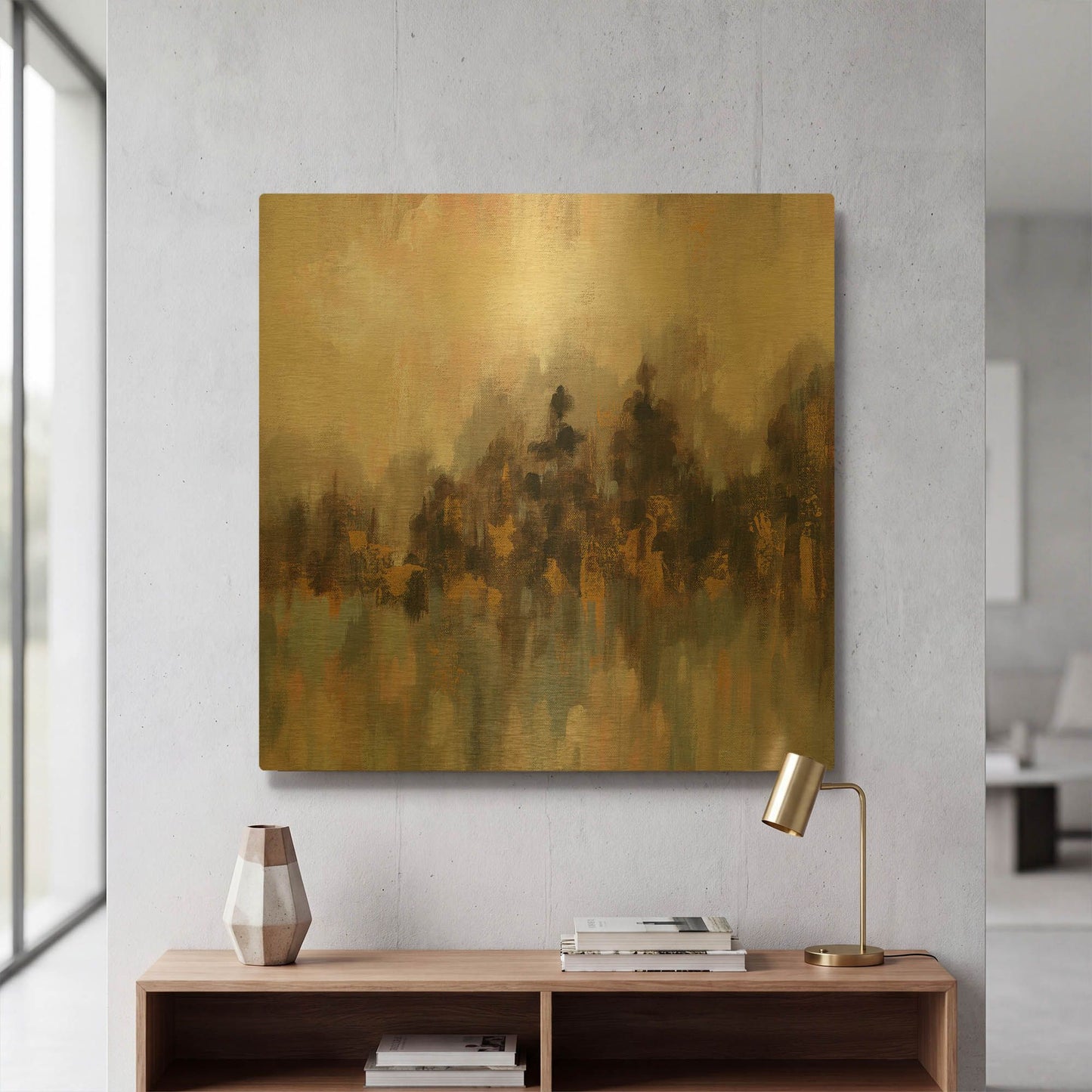 'Blushing Forest I' By Silvia Vassileva Gold Metal Wall Art