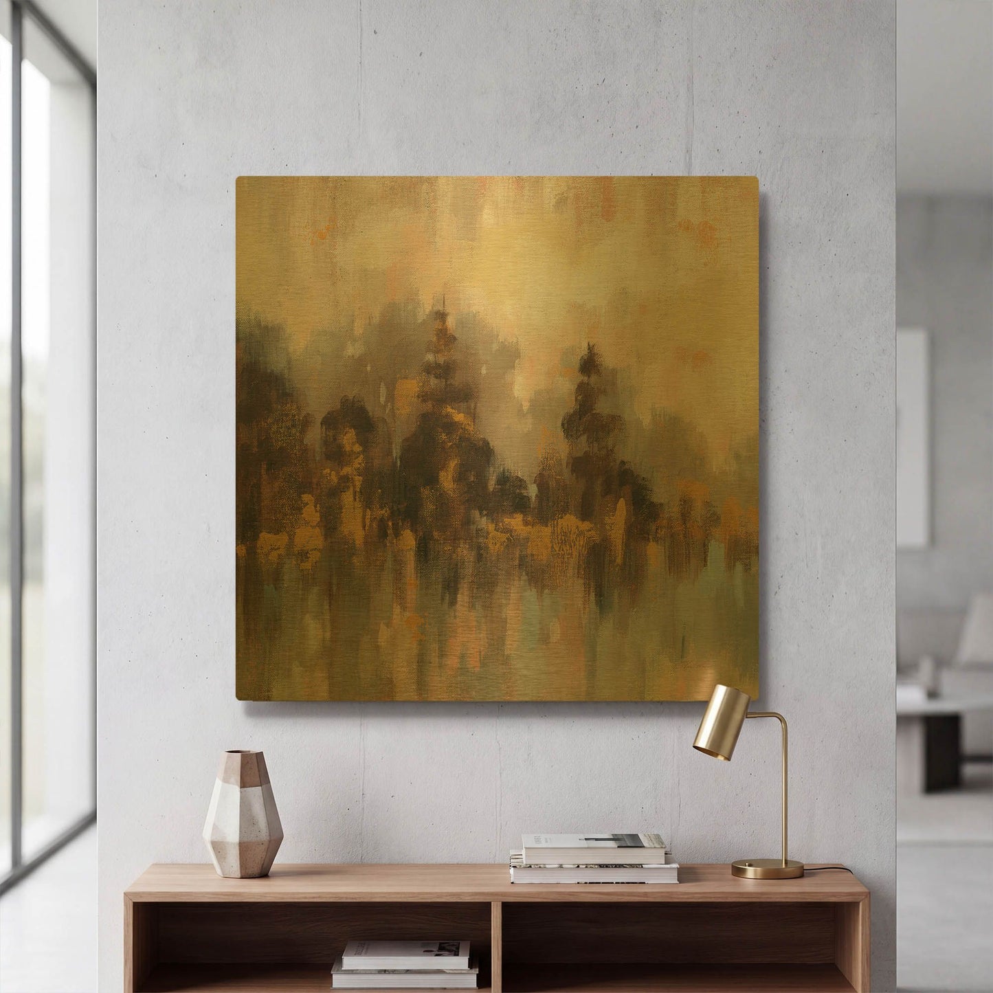 'Blushing Forest II' By Silvia Vassileva Gold Metal Wall Art
