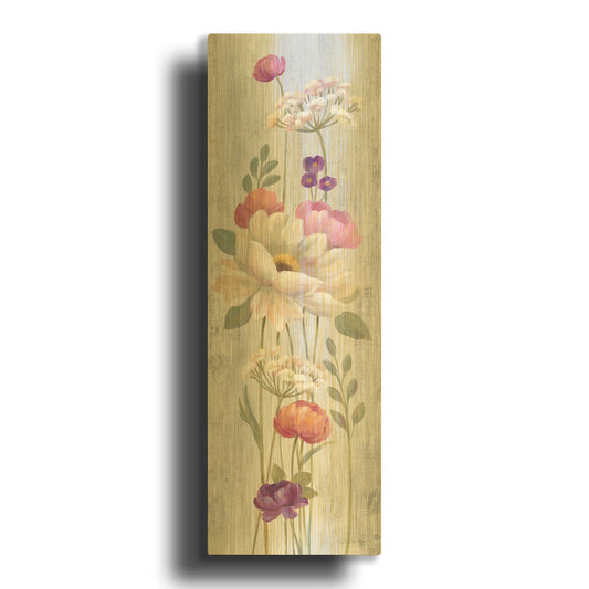 'Retro Floral I' By Silvia Vassileva Gold Metal Wall Art