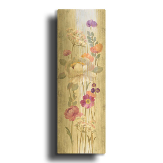 'Retro Floral II' By Silvia Vassileva Gold Metal Wall Art