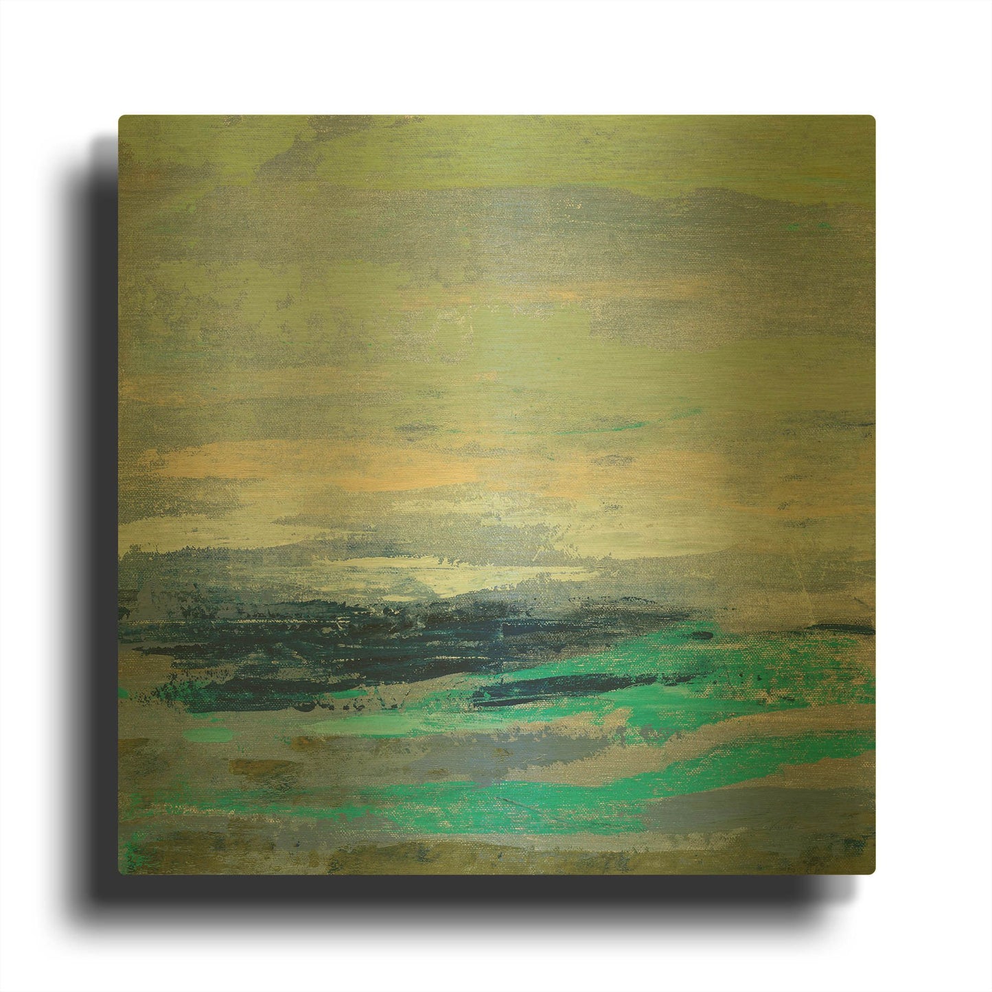 'Teal Wave I' By Silvia Vassileva Gold Metal Wall Art