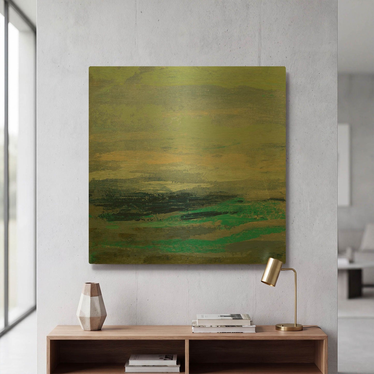 'Teal Wave I' By Silvia Vassileva Gold Metal Wall Art