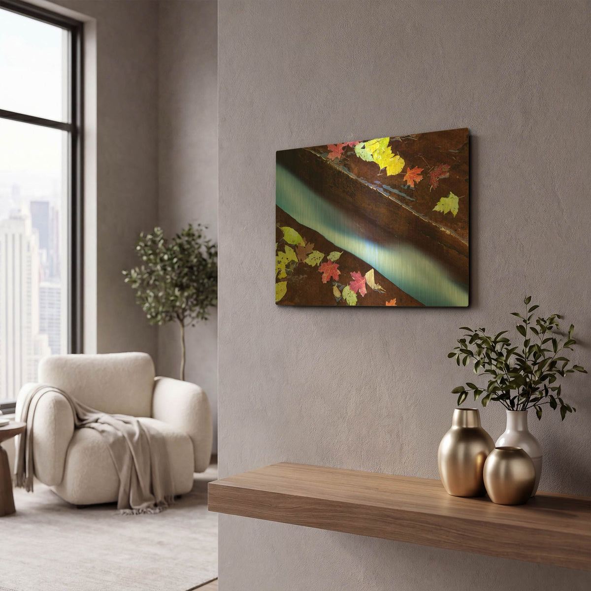 'Fracture' By Larry Malvin Gold Metal Wall Art