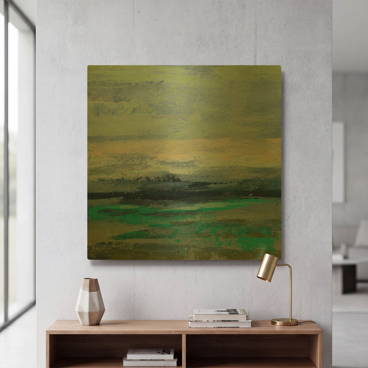 'Teal Wave II' By Silvia Vassileva Gold Metal Wall Art
