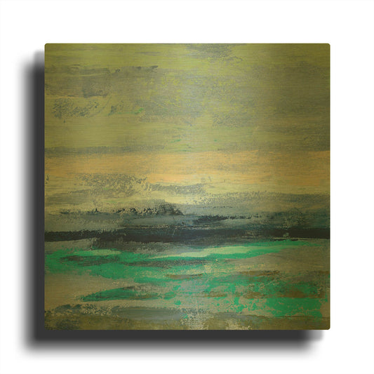 'Teal Wave II' By Silvia Vassileva Gold Metal Wall Art