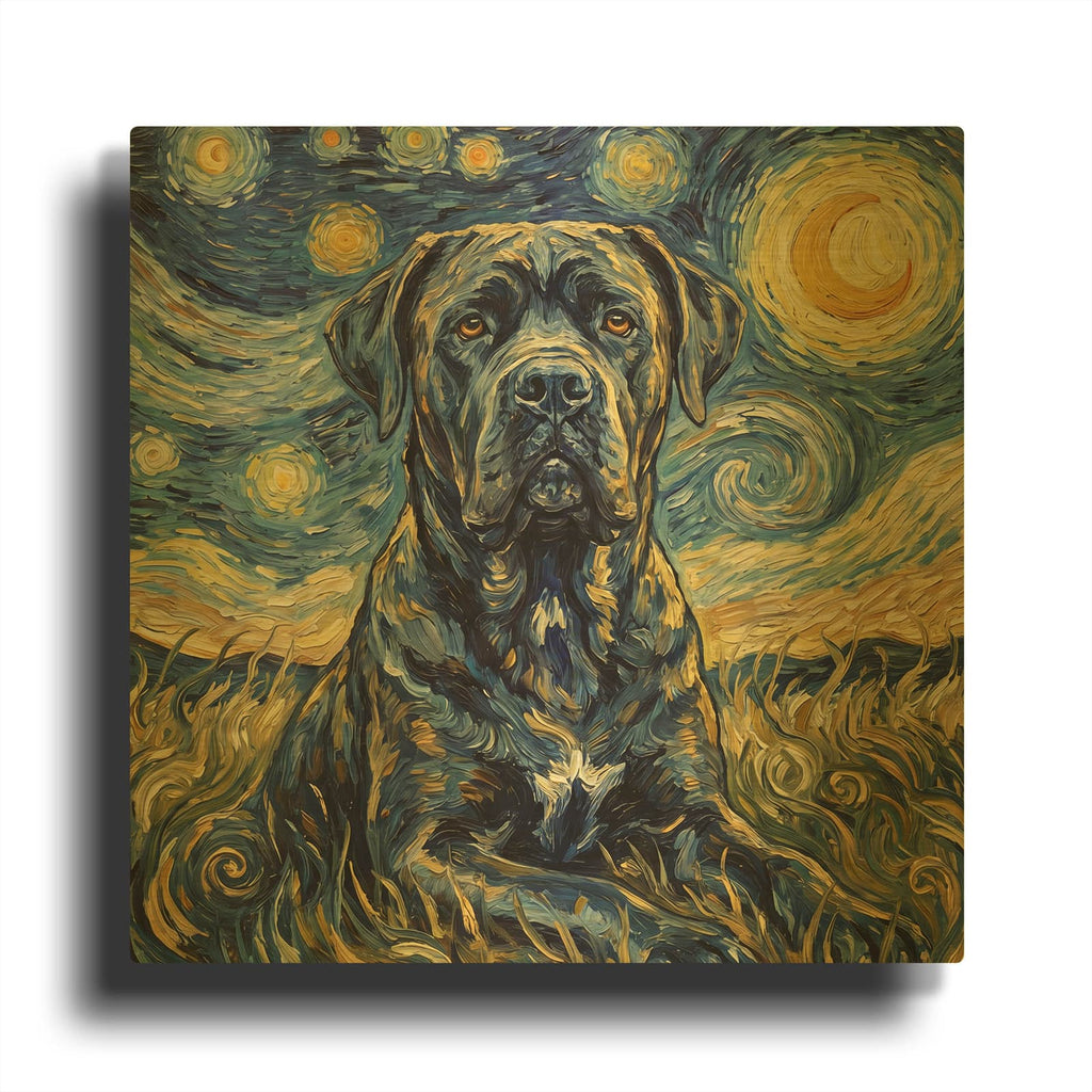 'Cane Corso Starry Night' By Rich Monet Gold Metal Wall Art