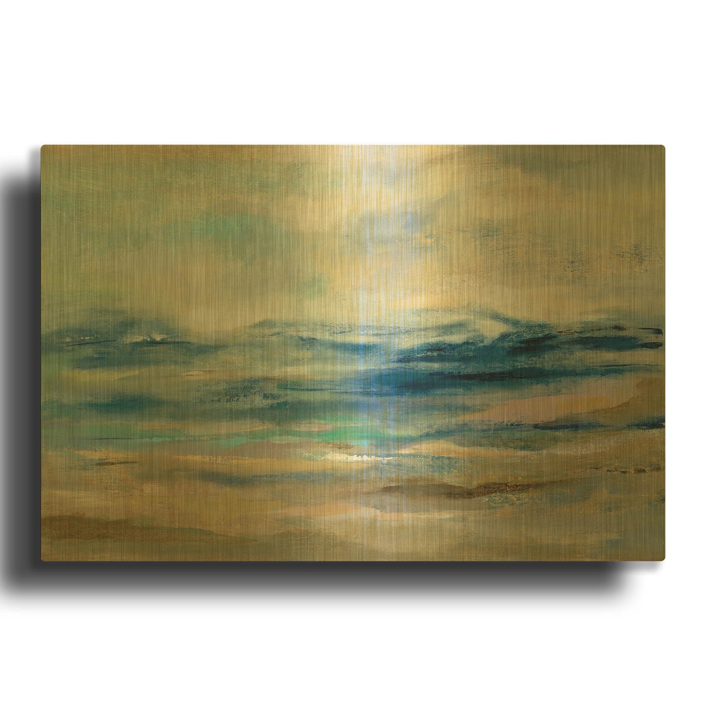 'Whispering Wave' By Silvia Vassileva Gold Metal Wall Art
