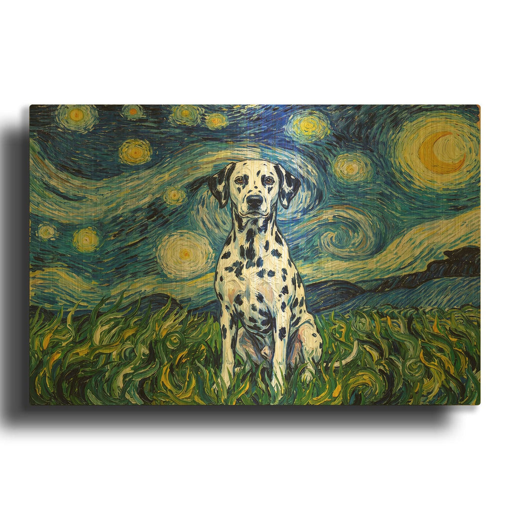 'Dalmatian Starry Night' By Rich Monet Gold Metal Wall Art