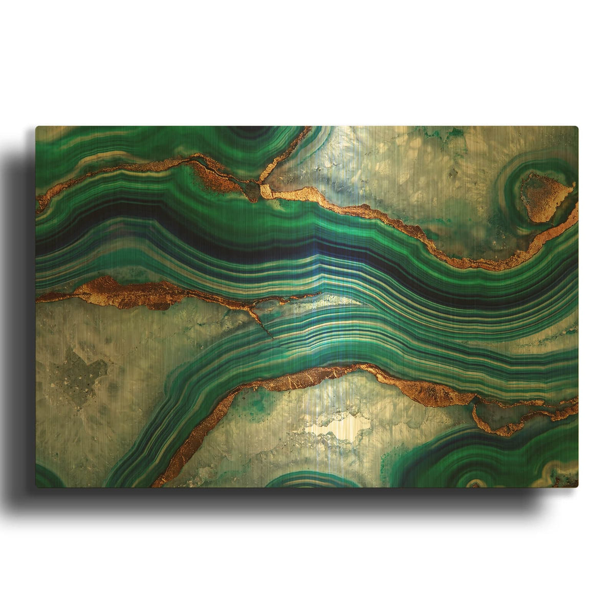 'Emerald Agate' By Rich Monet Gold Metal Wall Art