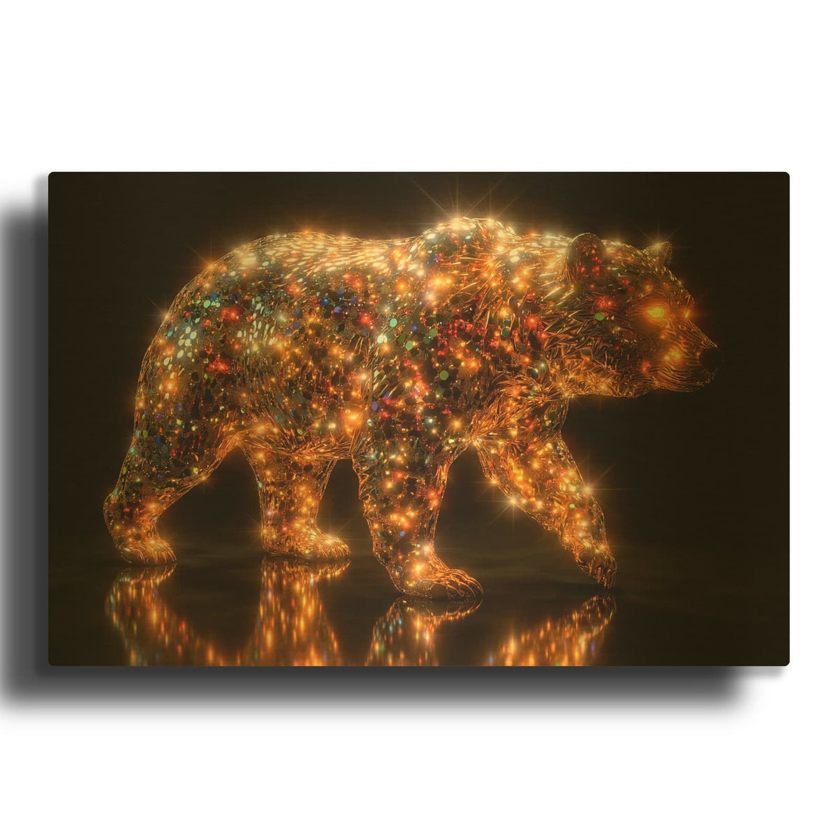 'Lustrous Bear' By Rich Monet Gold Metal Wall Art