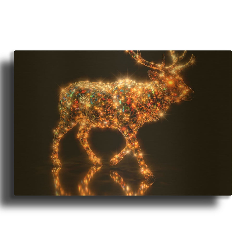 'Lustrous Elk' By Rich Monet Gold Metal Wall Art