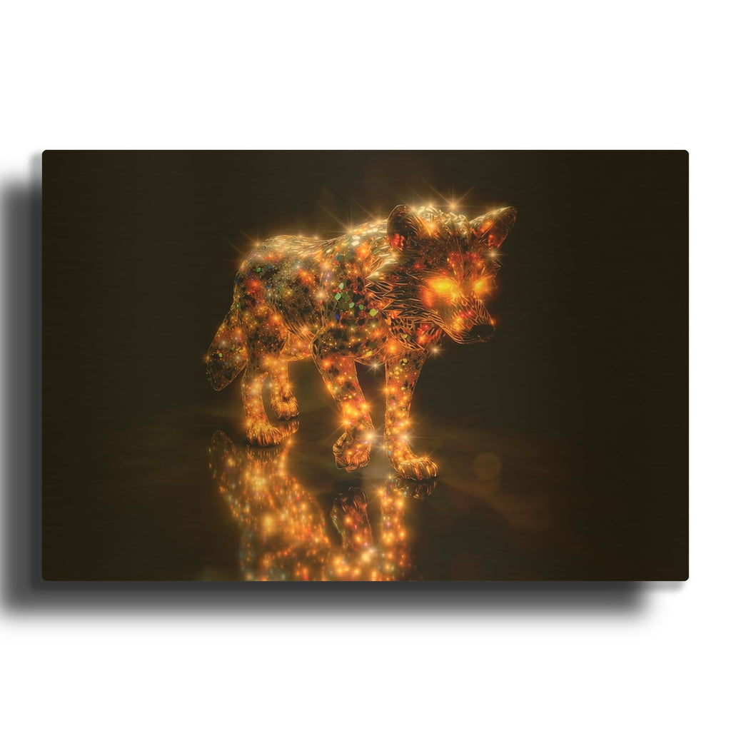 'Lustrous Wolf' By Rich Monet Gold Metal Wall Art