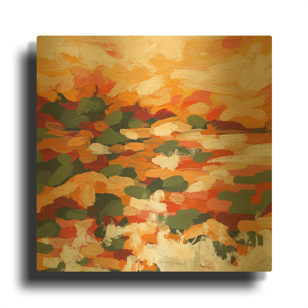 'Orange Summer' By Rich Monet Gold Metal Wall Art