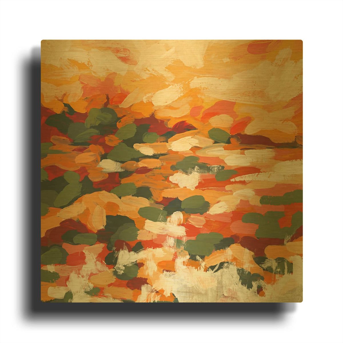 'Orange Summer' By Rich Monet Gold Metal Wall Art