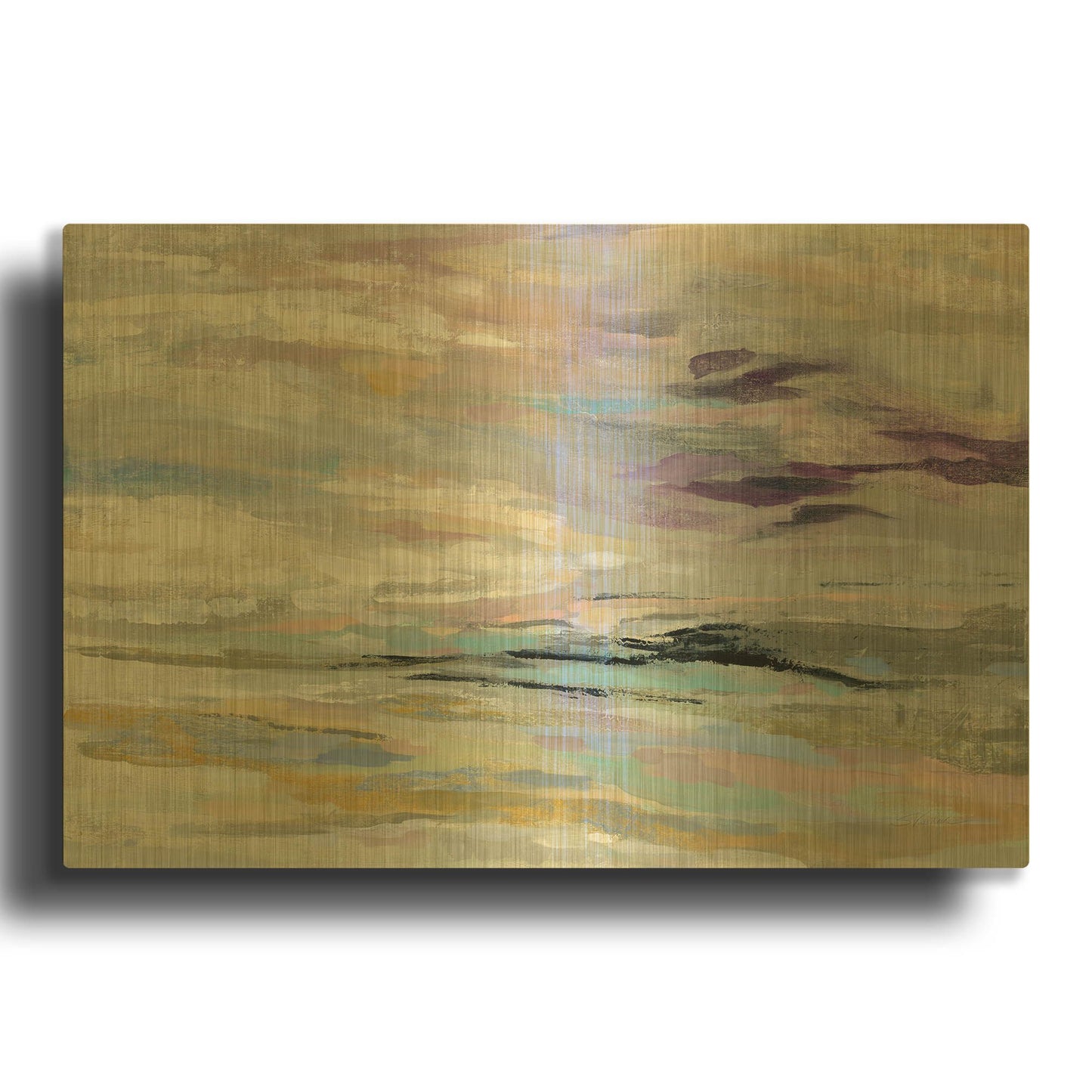 'Sea and Sky' By Silvia Vassileva Gold Metal Wall Art