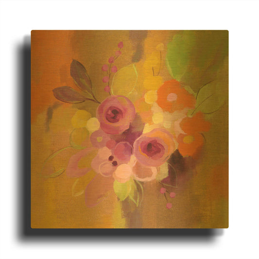 'Small Bouquet I' By Silvia Vassileva Gold Metal Wall Art