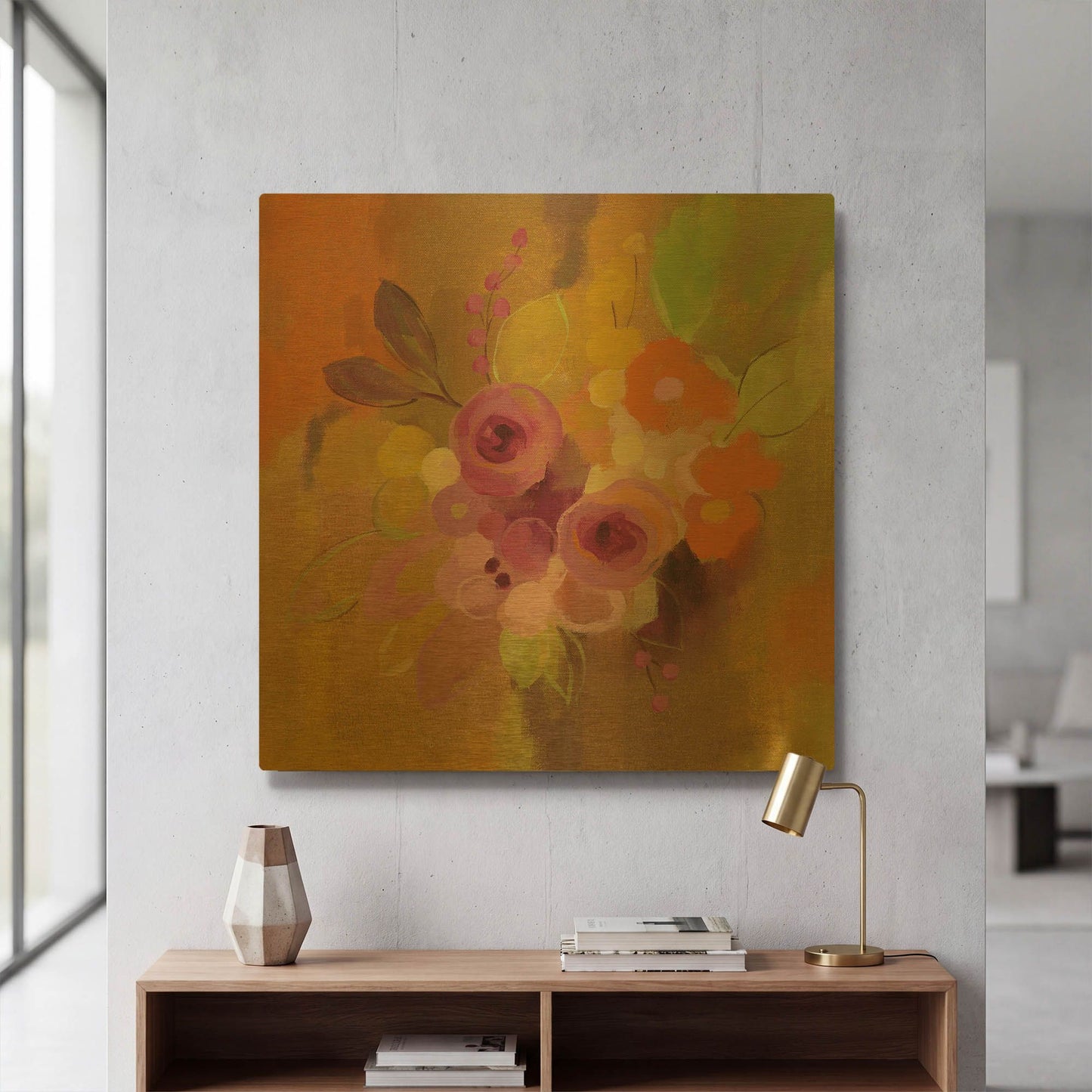 'Small Bouquet I' By Silvia Vassileva Gold Metal Wall Art