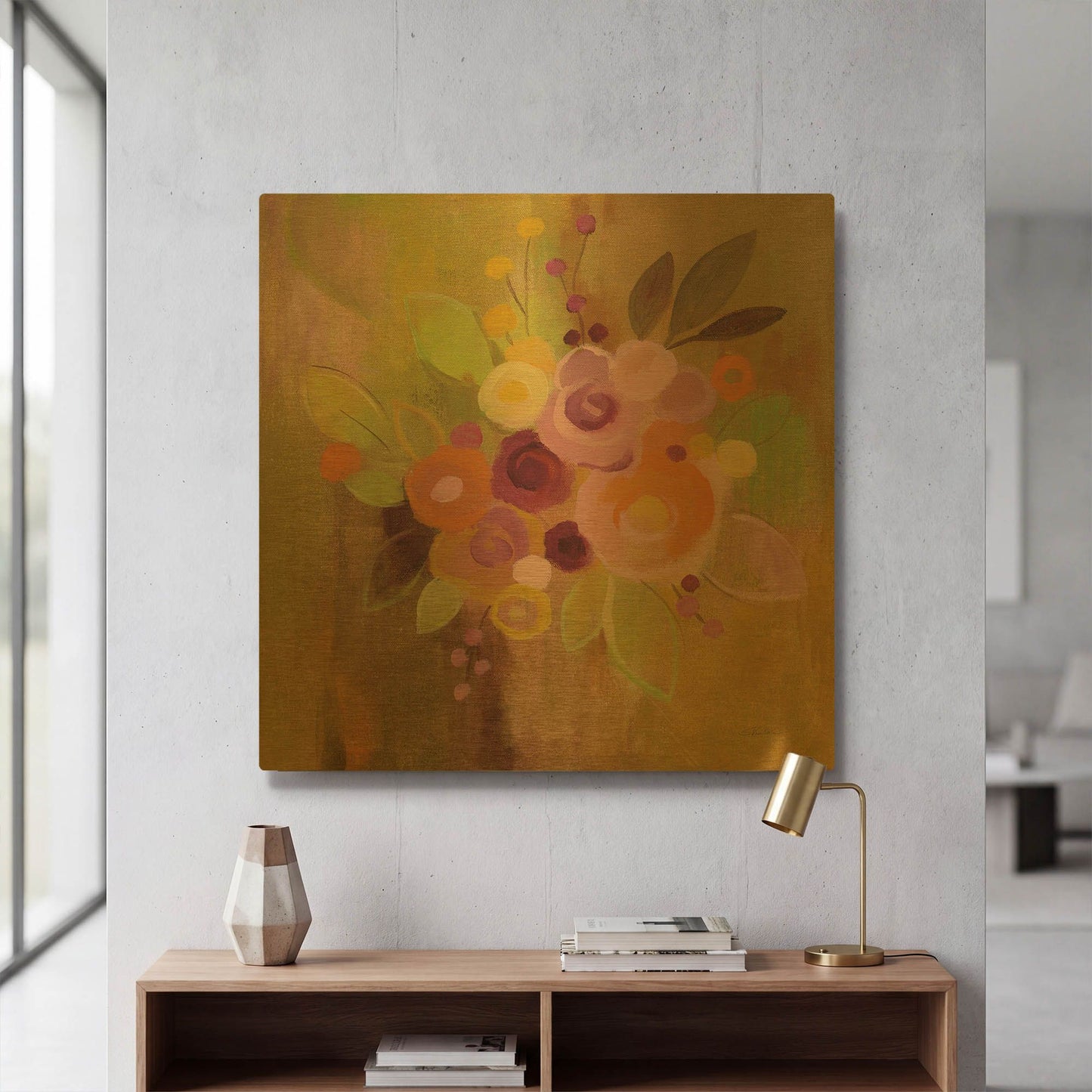 'Small Bouquet II' By Silvia Vassileva Gold Metal Wall Art